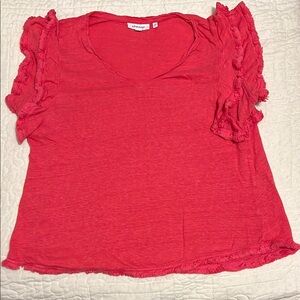 Chico's Orange Ruffle Sleeve Women's Top